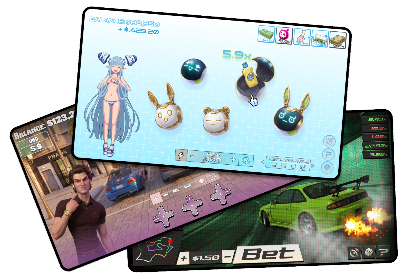 Three wØØt games running on phones and desktop